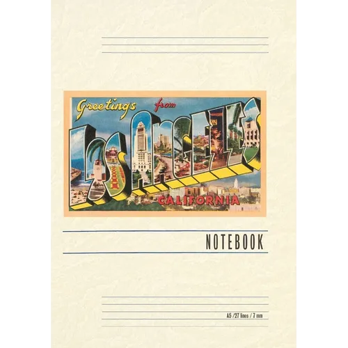 Vintage Lined Notebook Greetings from Los Angeles, California - Paperback