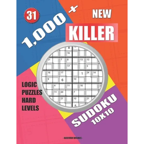 1,000 + New sudoku killer 10x10: Logic puzzles hard levels - Paperback