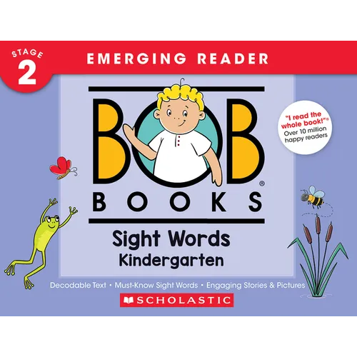 Bob Books - Sight Words Kindergarten Hardcover Collection of 10 Stories Decodable Phonics Stories, Ages 4 and Up, Kindergarten (Stage 2: Emerging Read - Library Binding