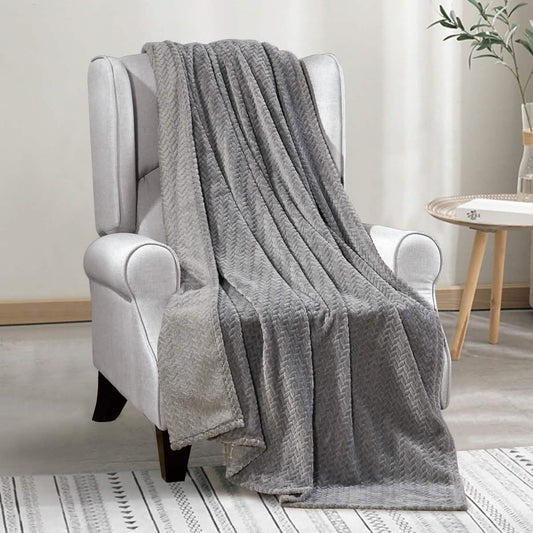 Oversized Chevron Braided Throw Blanket