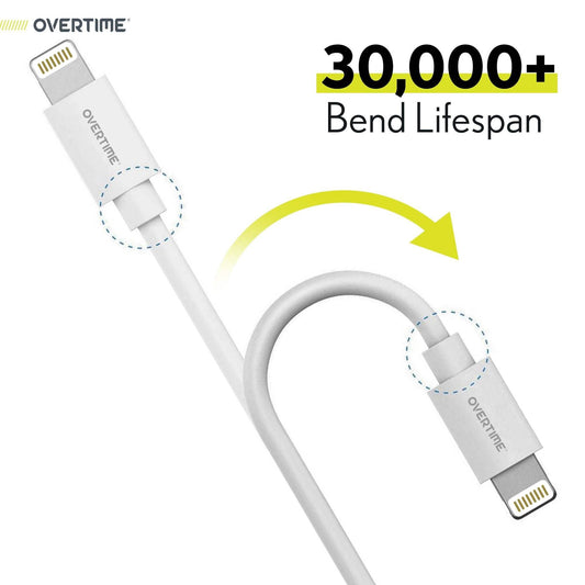 Overtime Apple MFi Certified Lightning To USB Cable 1Ft, iPhone Charger and Sync Cable