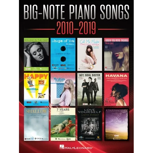 Big-Note Piano Songs 2010-2019 - Easy Piano Songbook with Large Notation and Lyrics - Paperback
