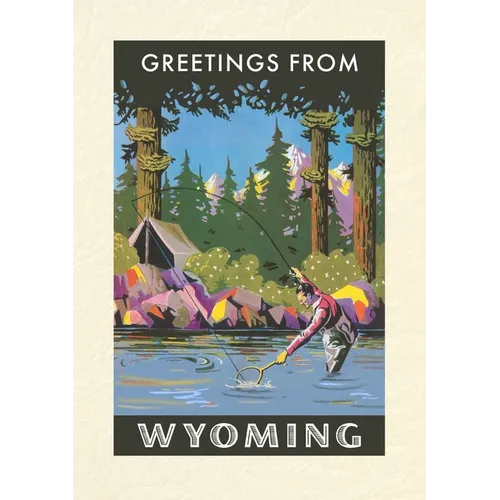 Vintage Lined Notebook Greetings from Wyoming - Paperback