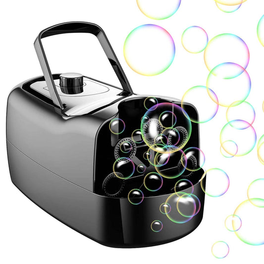Portable Bubble Blowing Machine with 2 Speeds Handle 3000-4000 Bubbles Per Minute Plug-In Battery Powered
