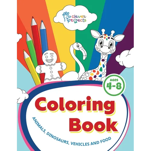 Coloring Book: Fun Travel Games for Kids Ages 4-8 - Engaging Activities for Road Trips, Air Travel for kids and boys. Animals, dinosaurs, vehicles, fo - Paperback