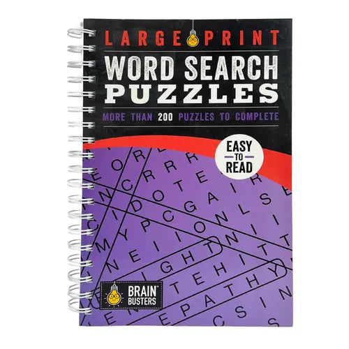 Large Print Word Search Puzzles Purple: More Than 200 Puzzles to Complete - Spiral