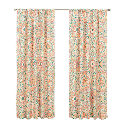 2-Piece Set: Sloane Street Cozumel Medallion Window Curtain Panel Pair