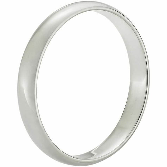 Solid 14K White Gold 3mm Comfort Fit Wedding Band Ring
