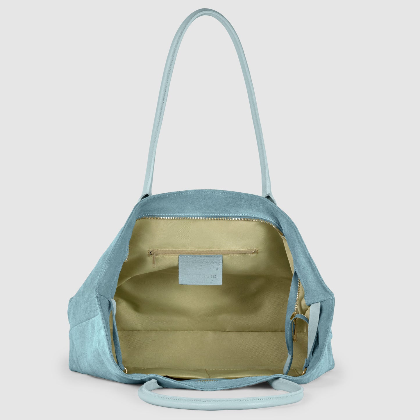 Italian Genuine Suede & Full-Grain Leather Tote Bag | Bologna