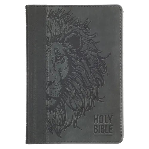 KJV Bible Compact Faux Leather, Black/Gray - Hardcover