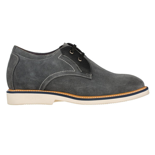 CALTO Business Casual Grey Leather Shoes 2.8 Inch - Y42023