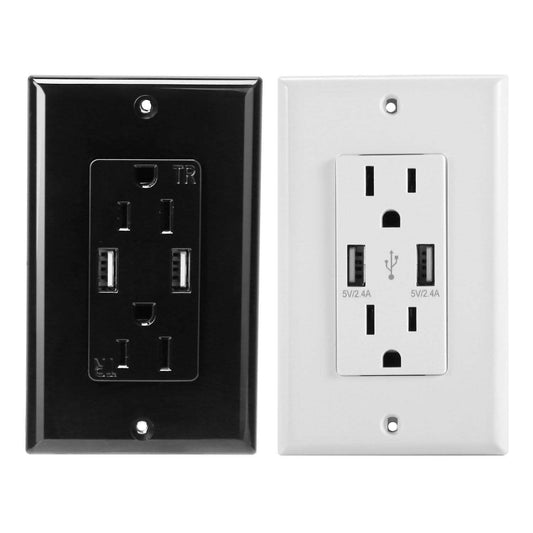 USB Wall Outlet Dual 2.4A USB Wall Charger