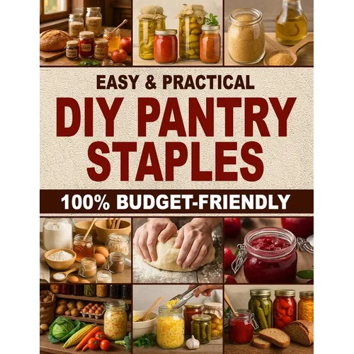 Easy & Practical DIY Pantry Staples: 100% Budget-Friendly Homemade Staples Made from Scratch to Shop Only Once a Month, Stock Up for Long-Term Storage - Paperback