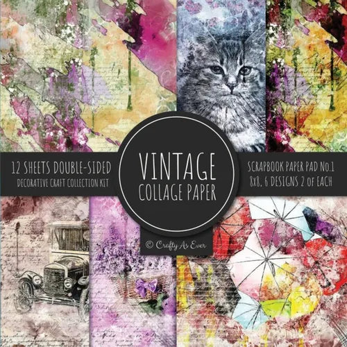 Vintage Collage Paper for Scrapbooking: Ephemera Paper for Crafts and Printmaking Cardmaking - Paperback