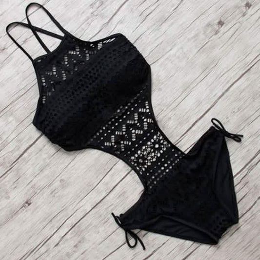 Women's One-Piece Bikini Solid Crochet Swimsuit