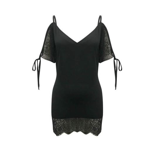 Women's Sexy Lace Satin Mini Dress