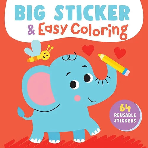 Big Sticker & Easy Coloring (Elephant): 64 Reusable Stickers - Paperback