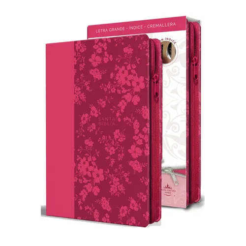 Biblia Reina Valera 1960 Letra Grande. Sã-Mil Piel Fucsia, Cremallera, Ã-Ndice, Manual / Spanish Bible Rvr 1960. Handy Size, Large Print, Leathersoft - Bonded Leather