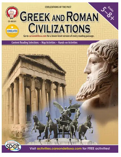 Greek and Roman Civilizations, Grades 5 - 8 - Paperback