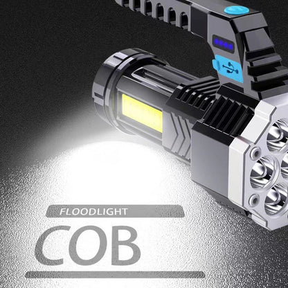 High Power LED Flashlight Powerful USB Rechargeable Lamp Built-in Battery COB 7 LED Flashlights