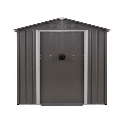 [04X06FT] Alora Outdoor All-Weather Galvanized Metal Storage Shed With Sliding Door (SAK96472)