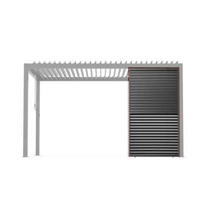 [04X07FT] Alora Premium Adjustable Aluminum Louvered Pergola With Side Wall Panel (SAK25458)