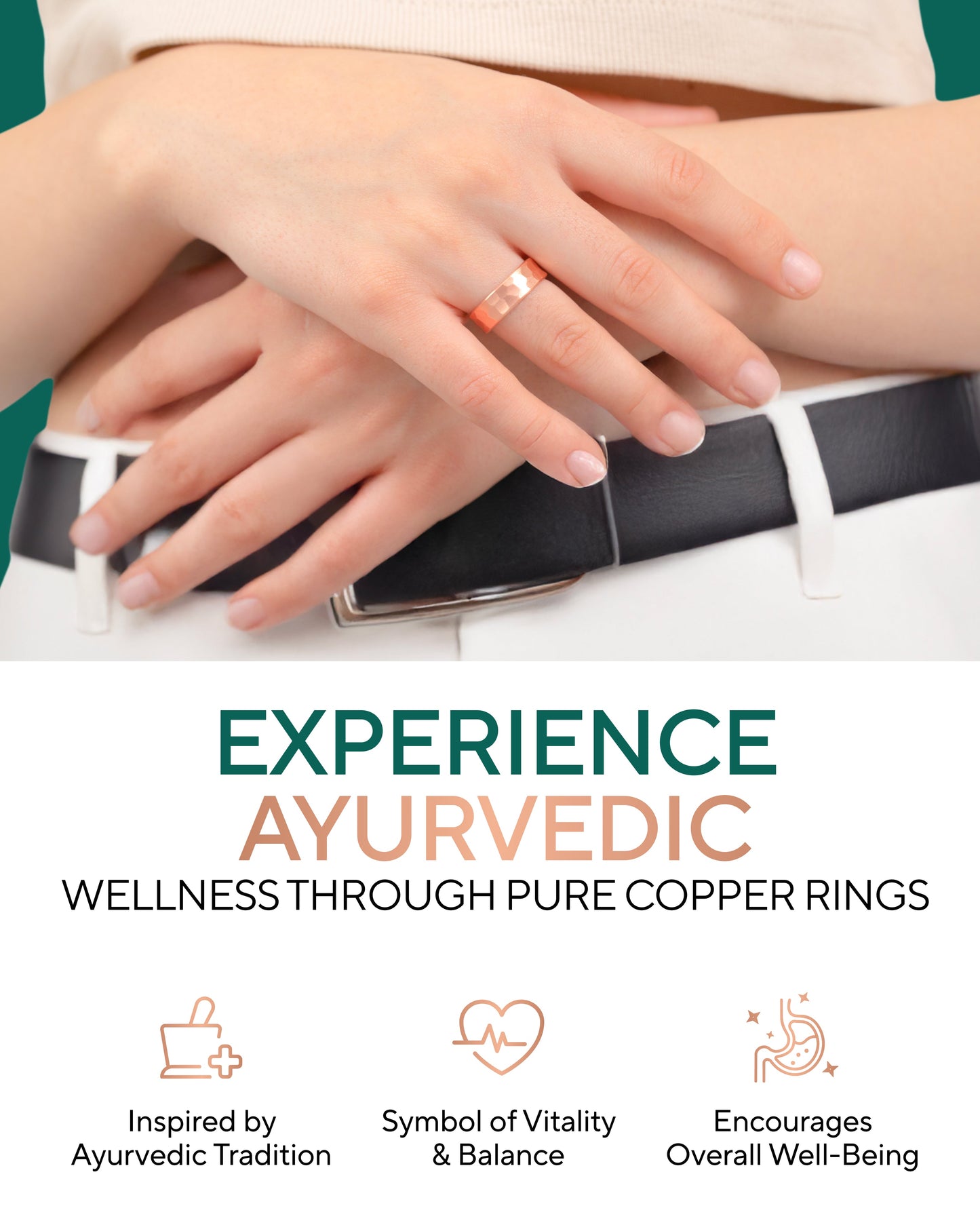 Pure Copper Rings – Hammered (6mm)