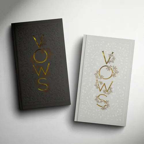 Our Wedding Vows: A Set of Heirloom-Quality Vow Books with Foil Accents and Hand-Drawn Illustrations - Hardcover
