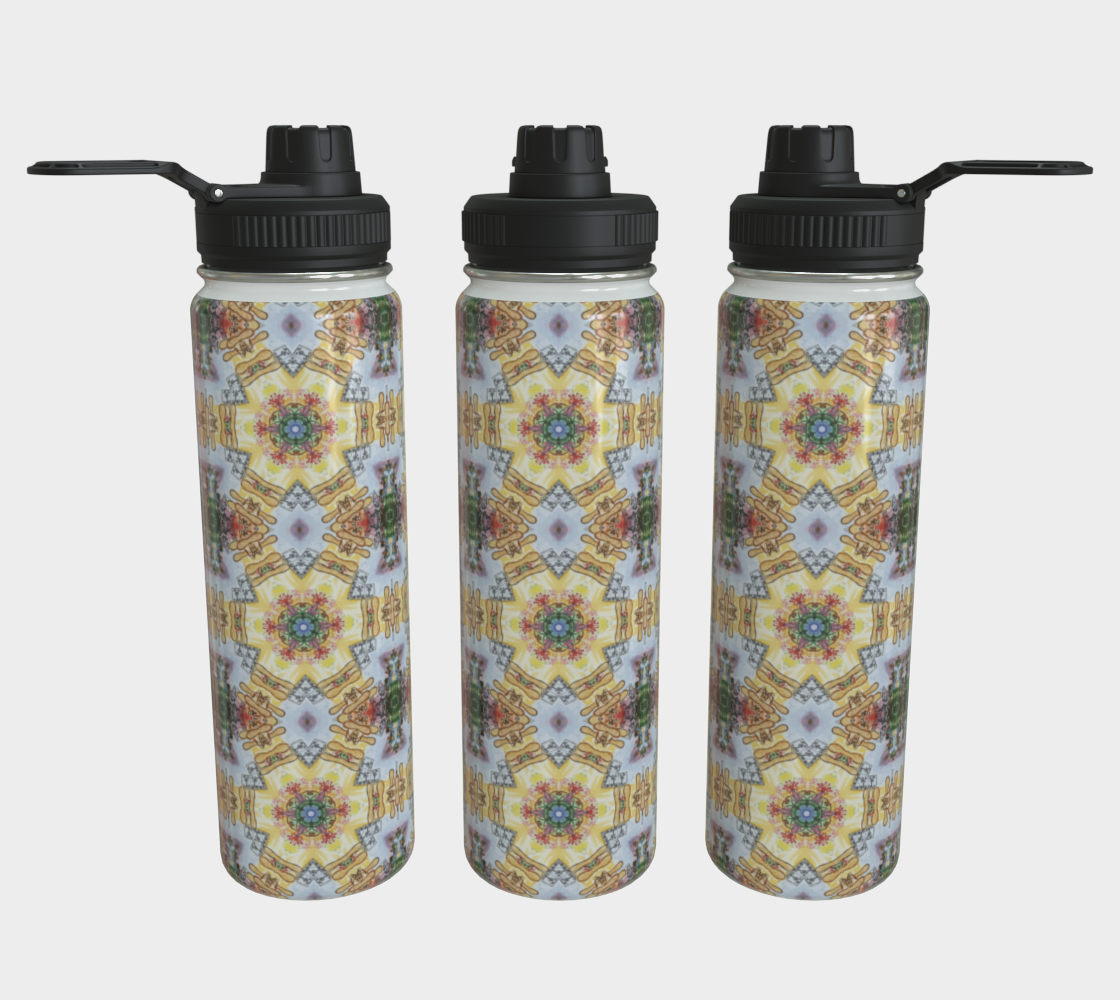 Gold Star Pattern Steel Water Bottle