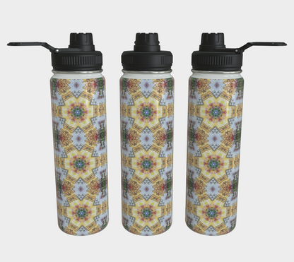 Gold Star Pattern Steel Water Bottle