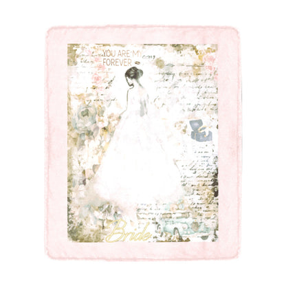 Bride's You Are My Forever Faux Quilt Ultra-Soft Micro Fleece Blanket (Made in USA)