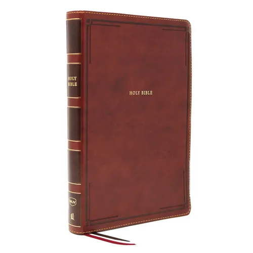 Nkjv, Thinline Bible, Giant Print, Leathersoft, Brown, Red Letter Edition, Comfort Print: Holy Bible, New King James Version - Imitation Leather