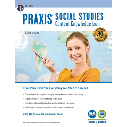 PRAXIS Social Studies Content Knowledge (5081): Book + Online - Paperback