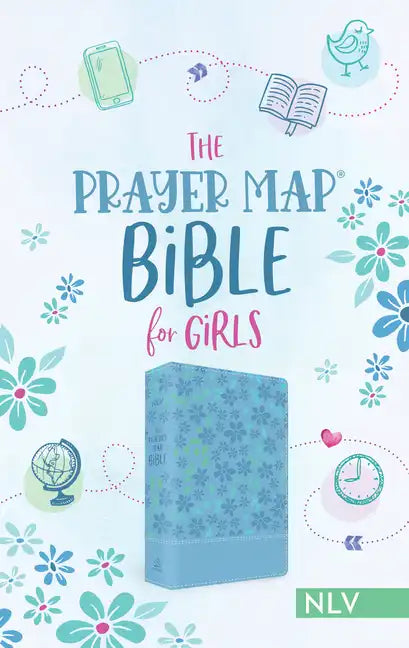 The Prayer Map Bible for Girls Nlv [Sky Blue Shimmer] - Imitation Leather