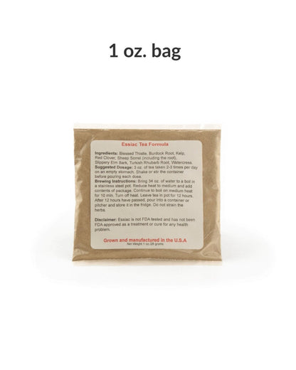 1 lb. 2 oz. of Essiac in EIGHTEEN (18) 1 oz. packets (2-3 Month One Adult Supply)