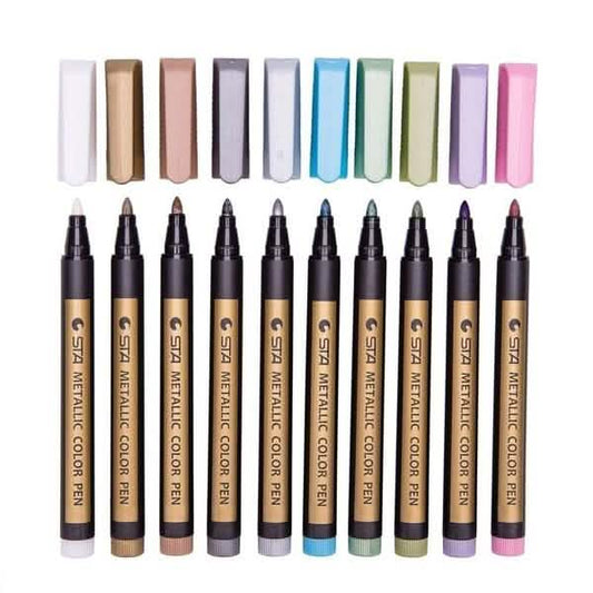 10-Piece: Metallic Paint Marker Pen Permanent