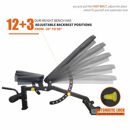 Rovix 1000LBS Multi-Functional Barbell Rack Squat Power Cage With Weight Bench (SAK35822)
