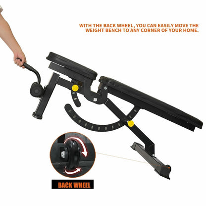 Rovix 1000LBS Multi-Functional Barbell Rack Squat Power Cage With Weight Bench (SAK35822)