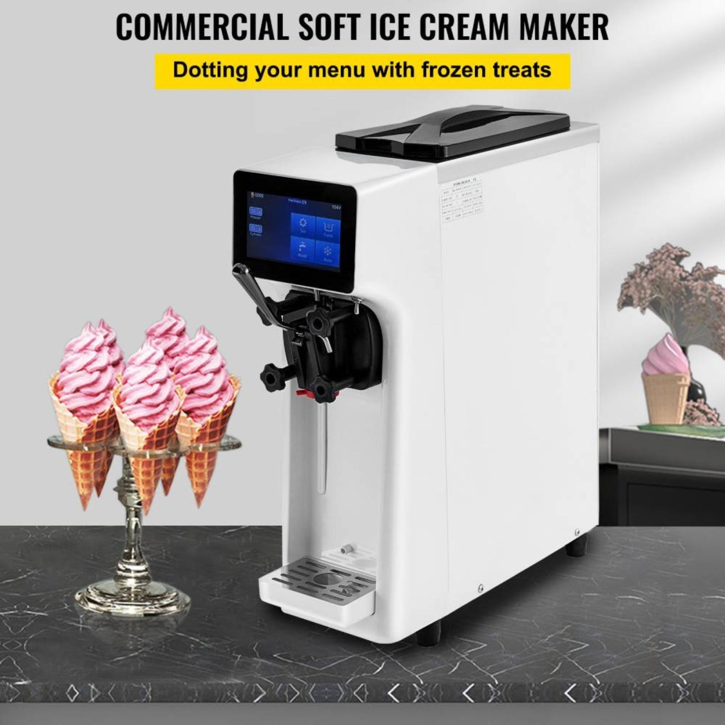 1000W Commercial 4.0L Home Soft Serve Frozen Yogurt Ice Cream Maker Machine (SAK83425)