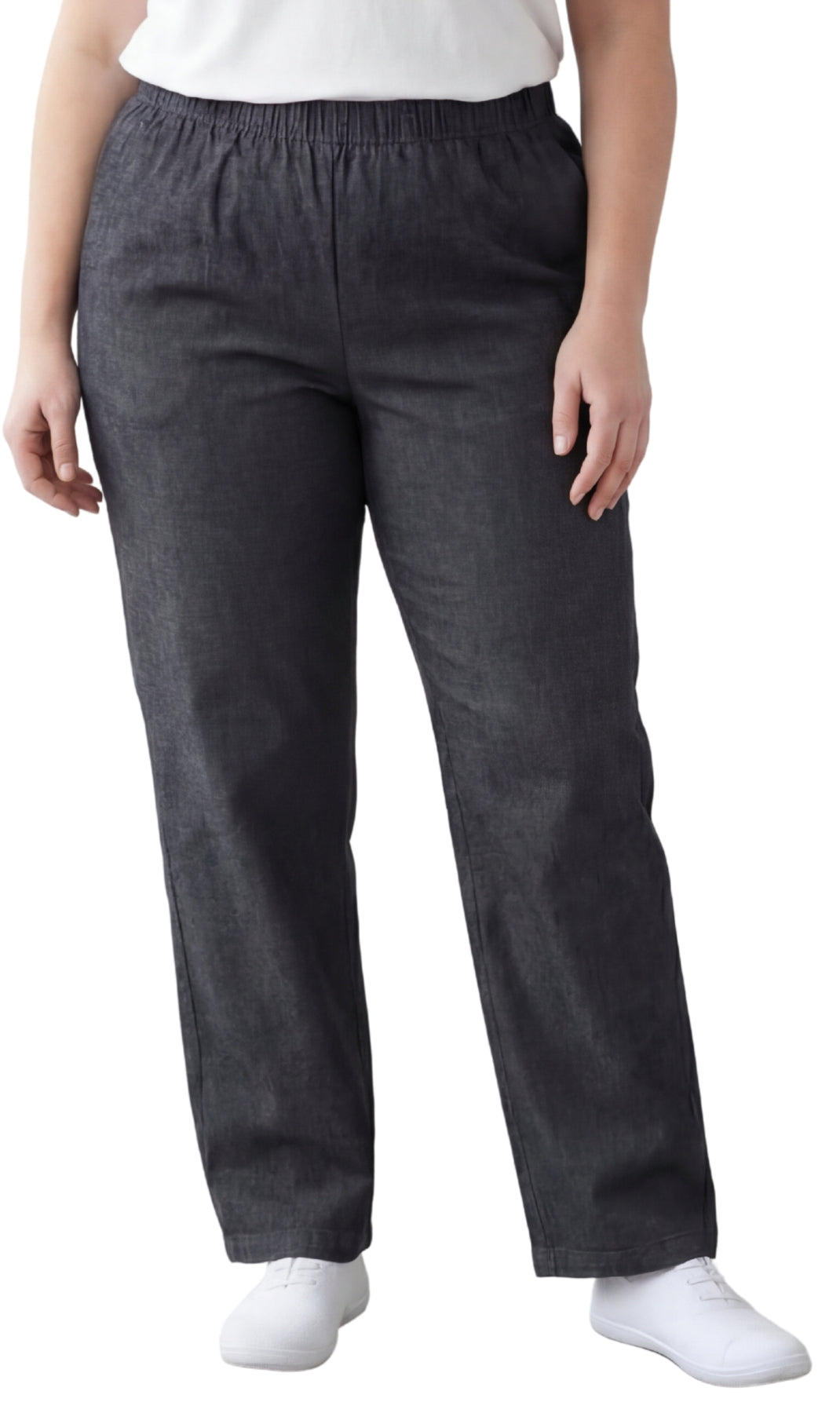 Women's Lightweight Pull-On Denim Jeans — Elastic Waist No Zipper