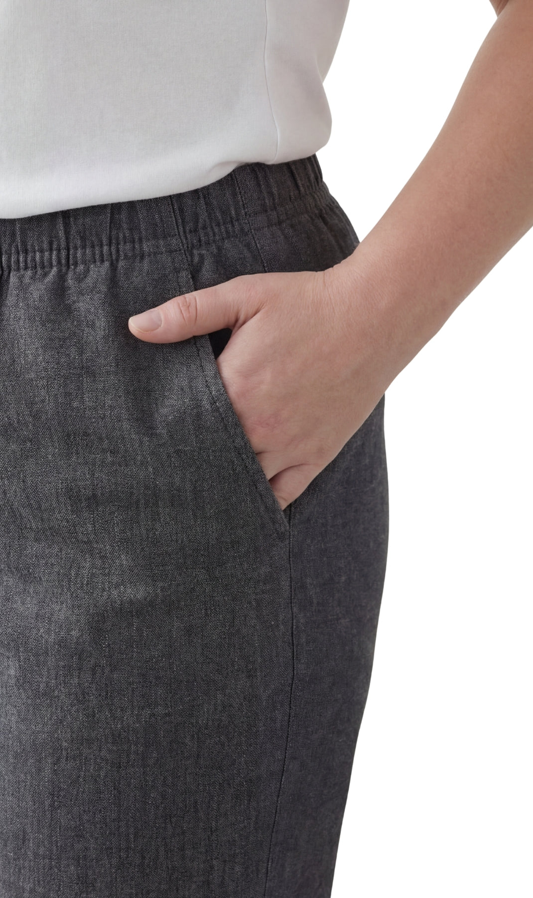Women's Lightweight Pull-On Denim Jeans — Elastic Waist No Zipper