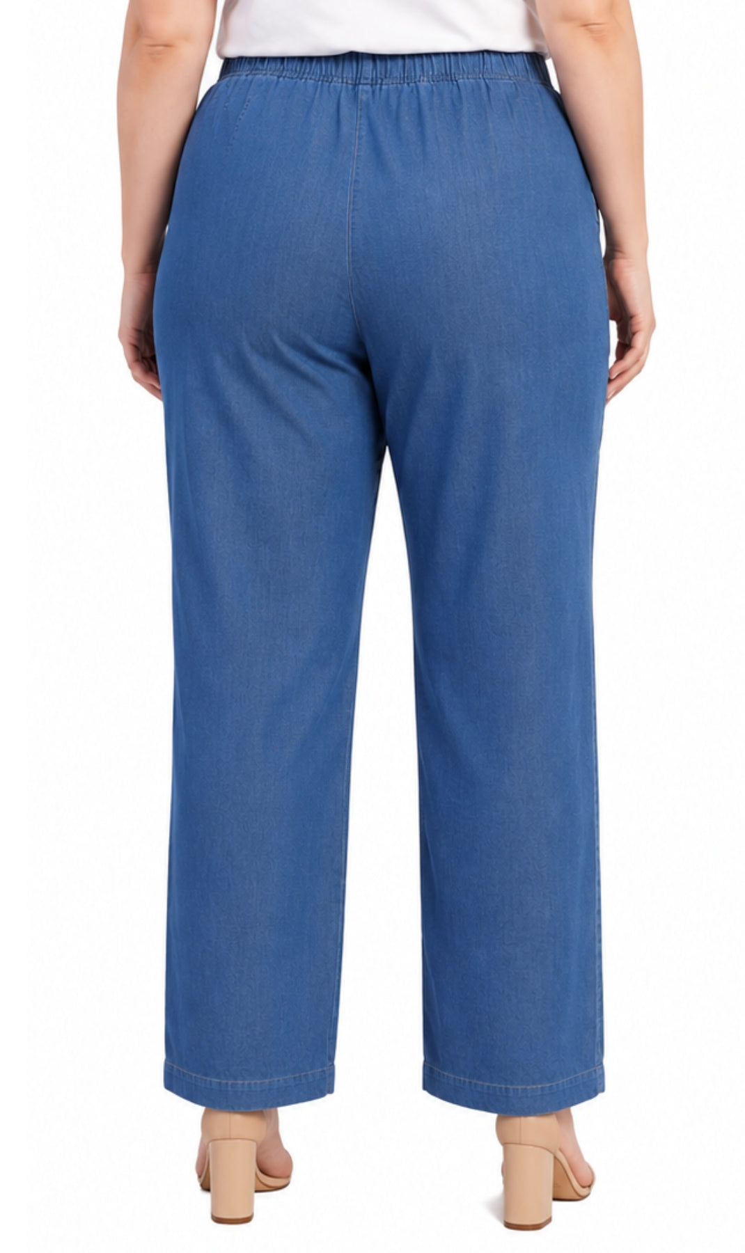 Women's Lightweight Pull-On Denim Jeans — Elastic Waist No Zipper