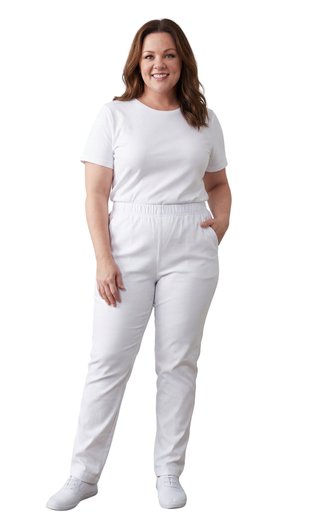 Women's Lightweight Pull-On Denim Jeans — Elastic Waist No Zipper