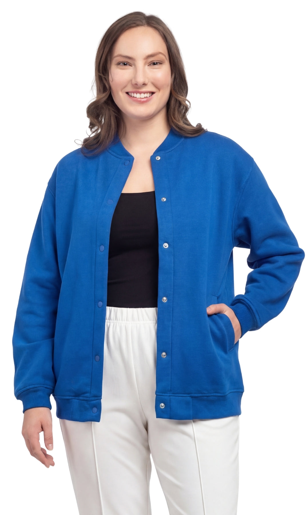 Womens Snap Up Jacket - Soft, Fleecy Lining for Three-Season Comfort