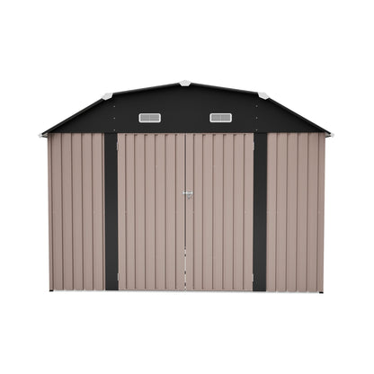 [10X12FT] Alora Heavy-Duty Outdoor Metal Storage Shed With Floor (SAK91820)