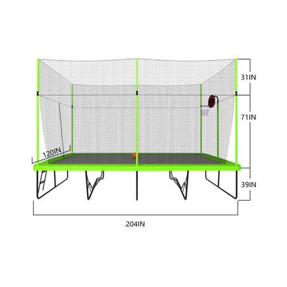 [10X17FT] Large Rectangular Trampoline With Basketball Hoop And Ladder (SAK17482)