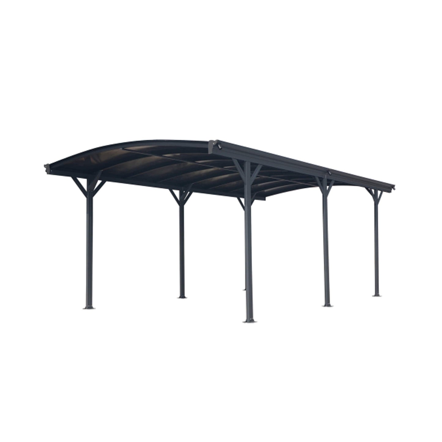 [10X19FT] Alora Heavy-Duty Outdoor Aluminum Arch Carport With Polycarbonate Panels (SAK86109)