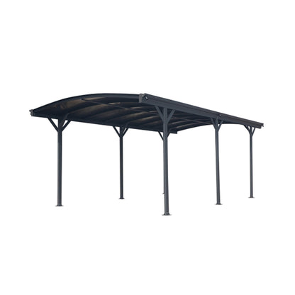 [10X19FT] Alora Heavy-Duty Outdoor Aluminum Arch Carport With Polycarbonate Panels (SAK86109)