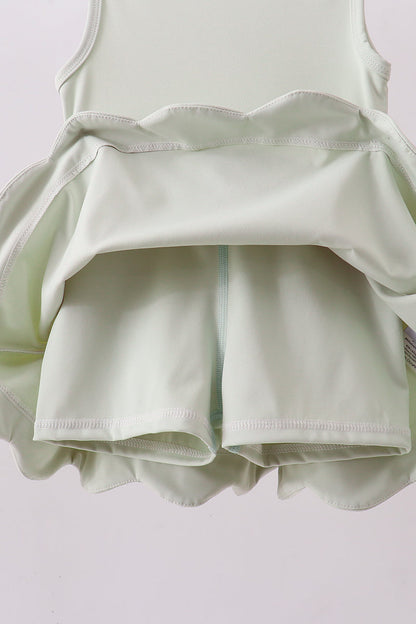 Sage scalloped active dress