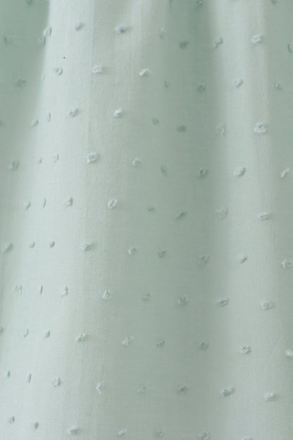 Green swiss dot cross sheep ruffle dress